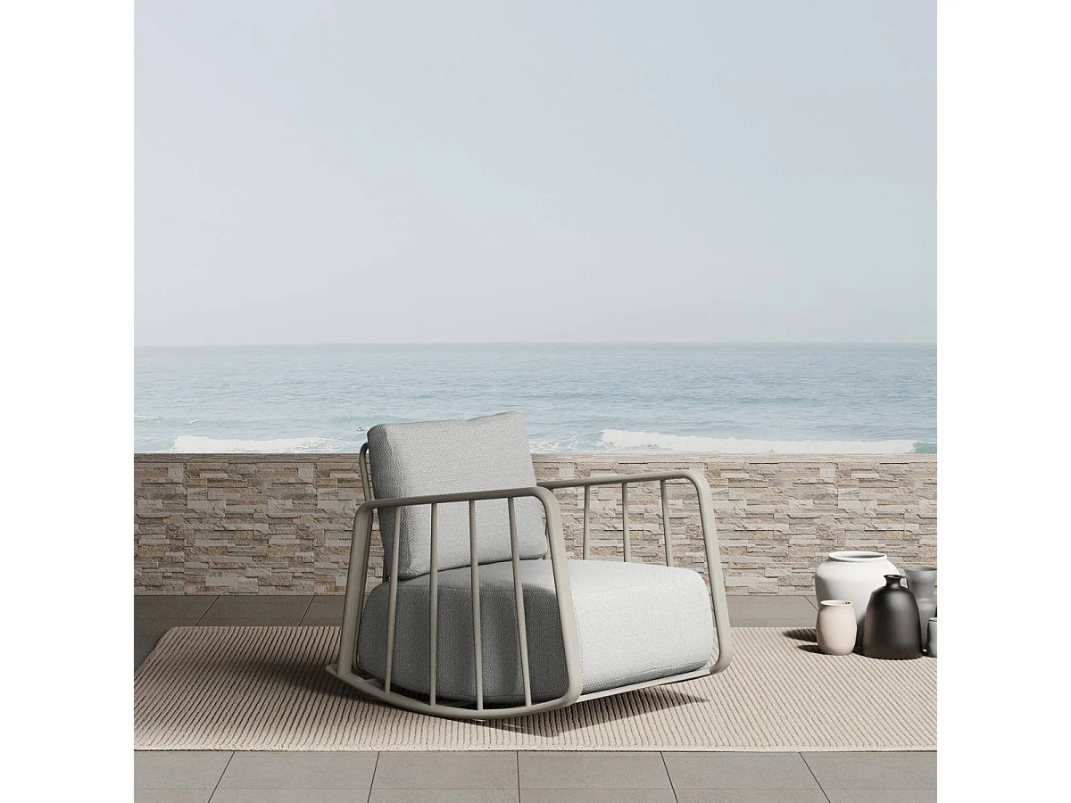 Mecedora en aluminio para jardín color taupe Zion