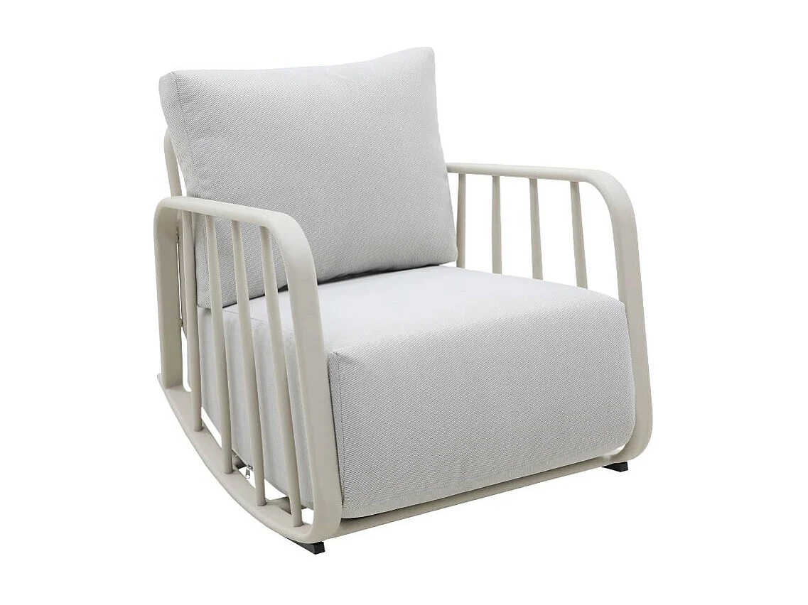 Mecedora en aluminio para jardín color taupe Zion