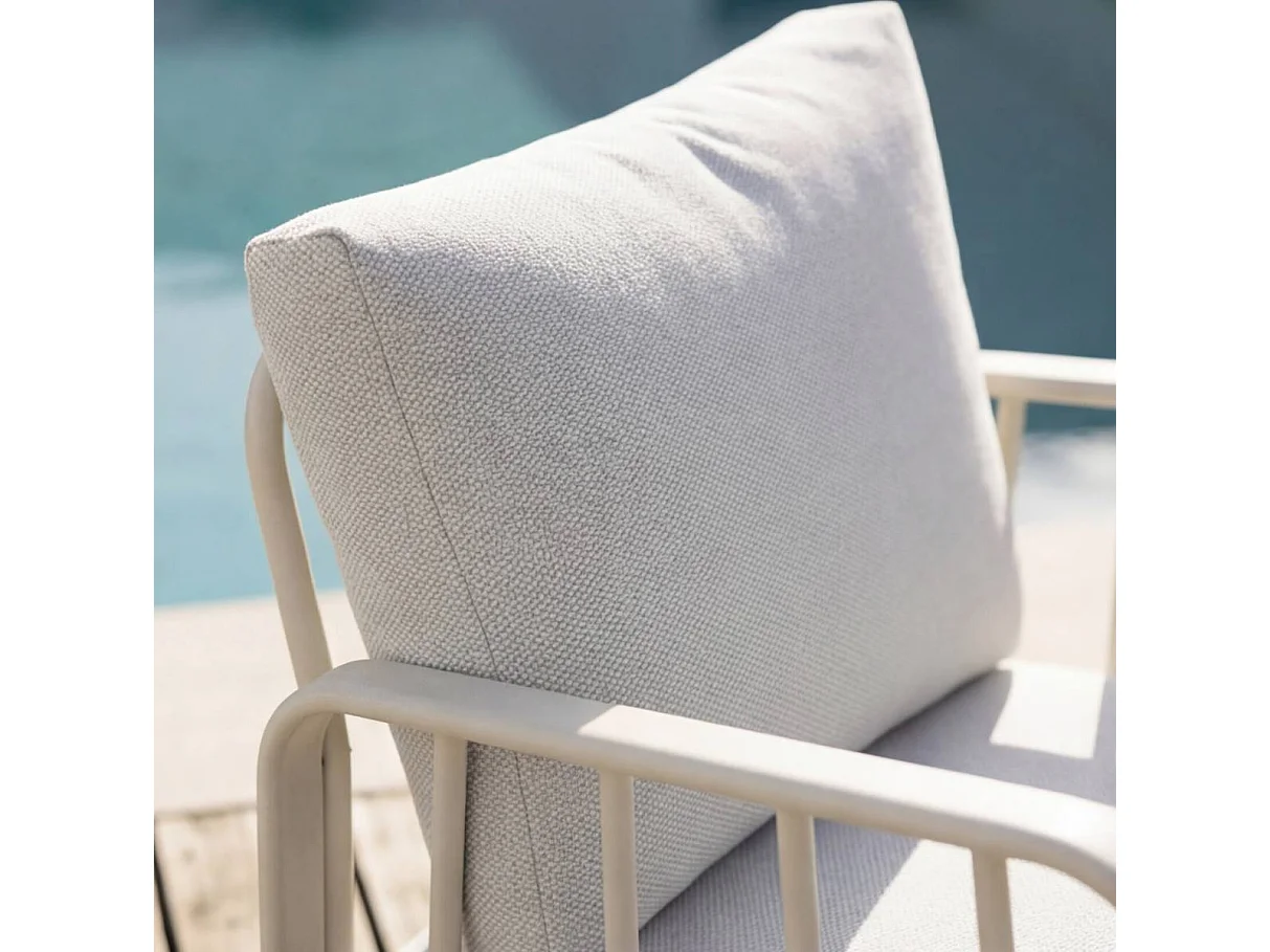 Mecedora en aluminio para jardín color taupe Zion