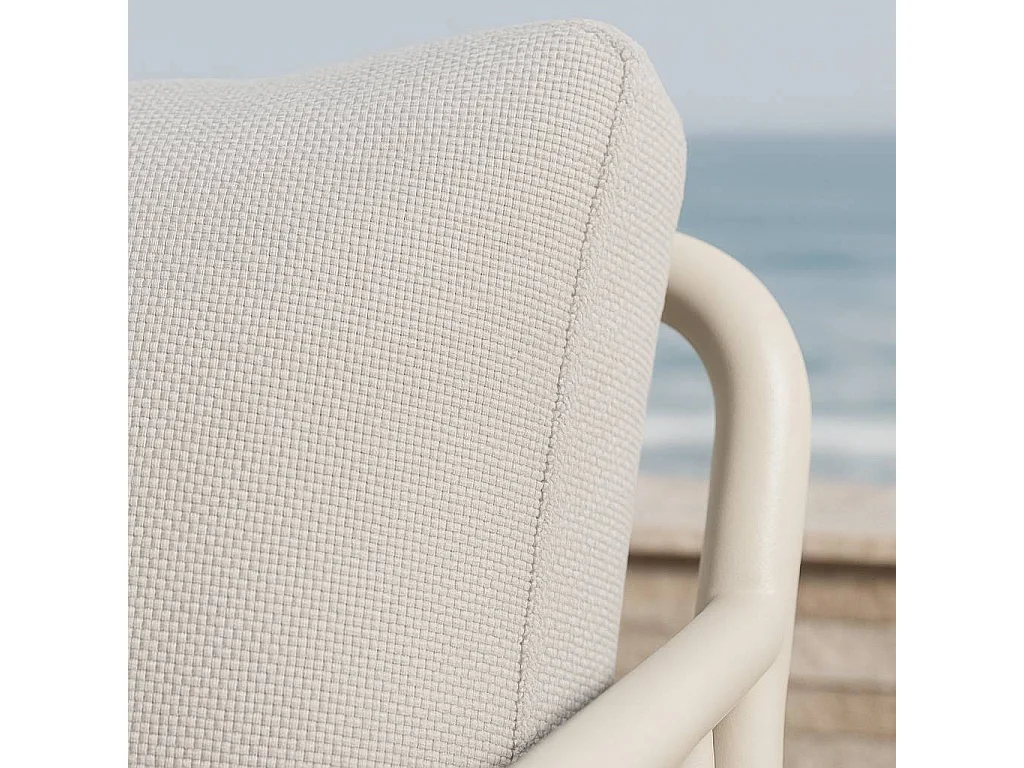 Mecedora en aluminio para jardín color taupe Zion