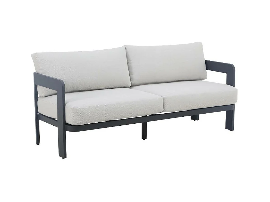 Salon de jardin en aluminium gris foncé Loréa