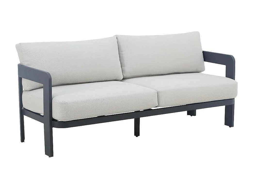 Salon de jardin en aluminium gris foncé Loréa