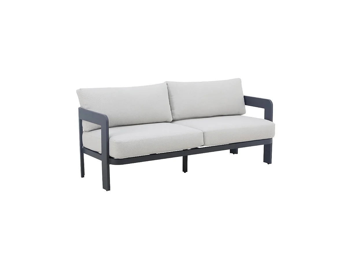Salon de jardin en aluminium gris foncé Loréa