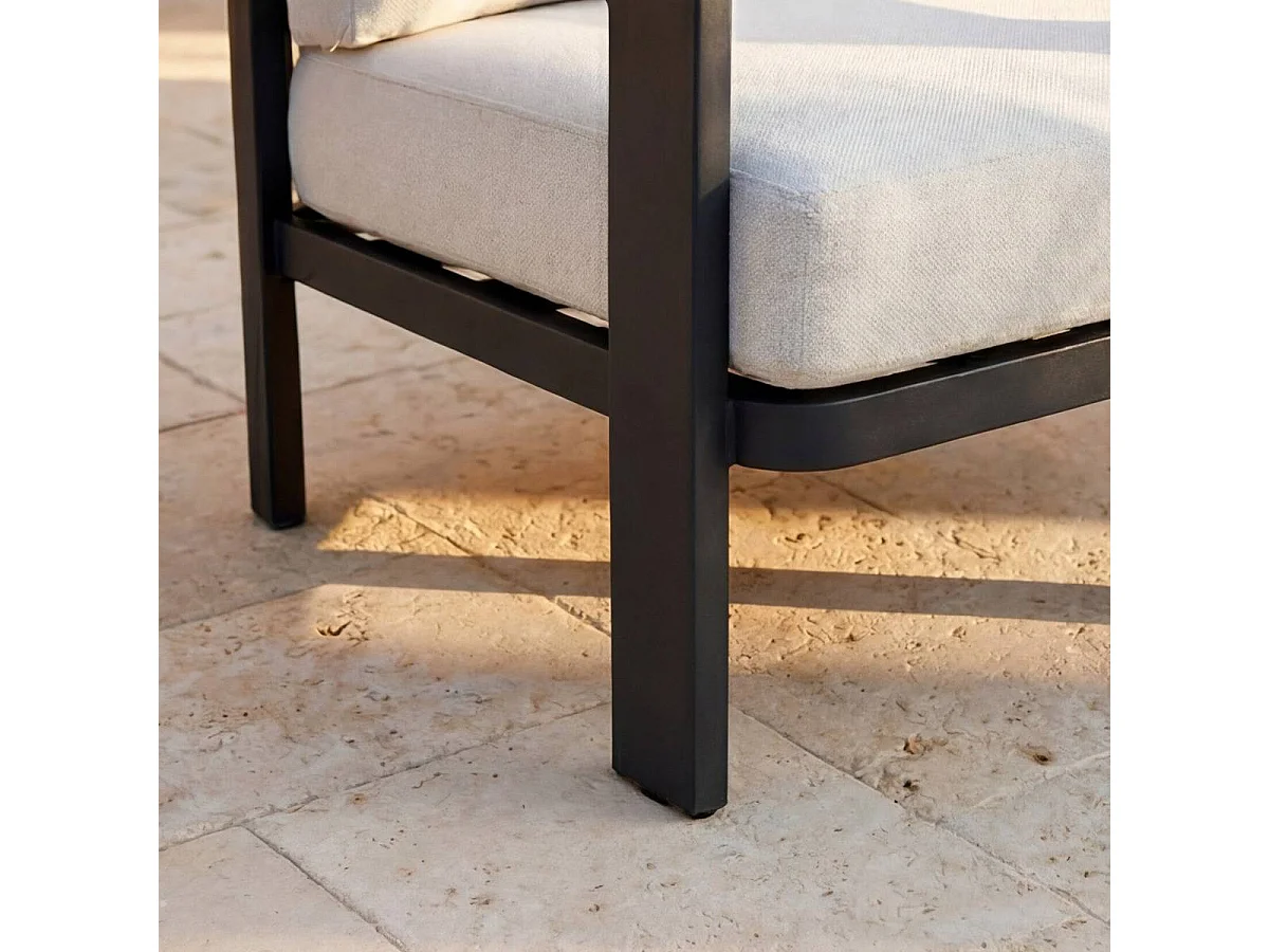 Salon de jardin en aluminium gris foncé Loréa