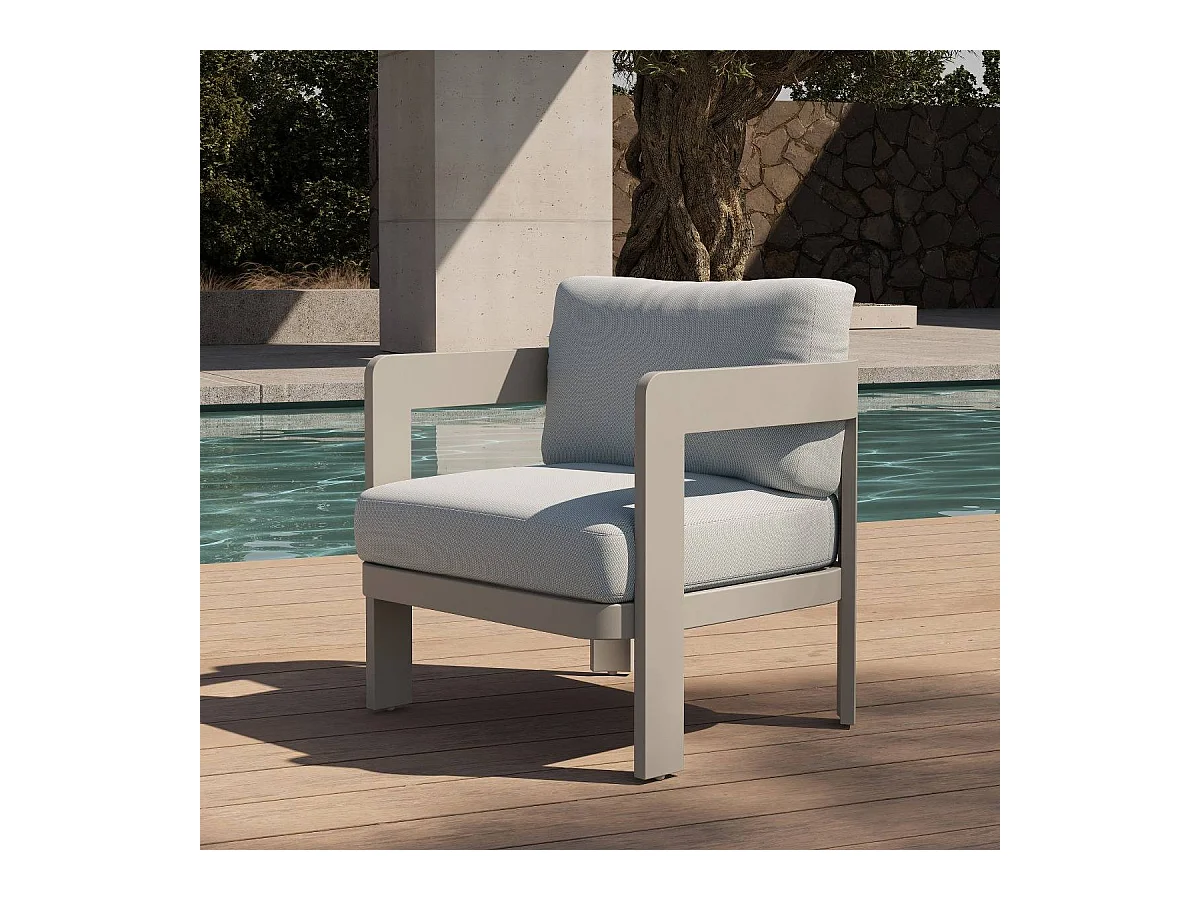 Salon de jardin en aluminium taupe Loréa