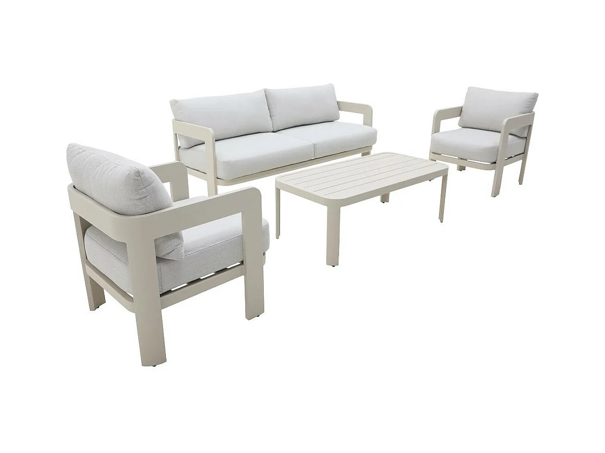 Salon de jardin en aluminium taupe Loréa