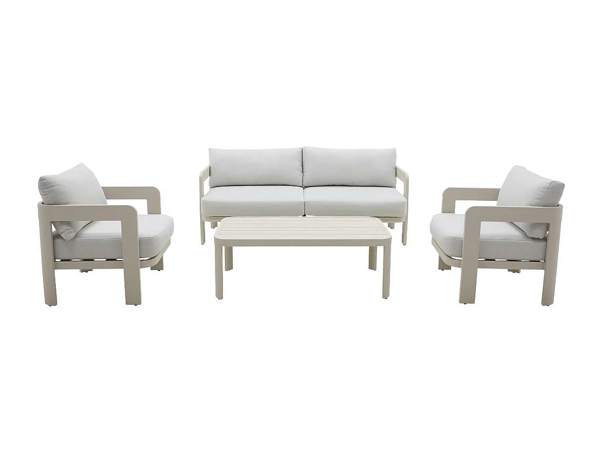 Salon de jardin en aluminium taupe Loréa