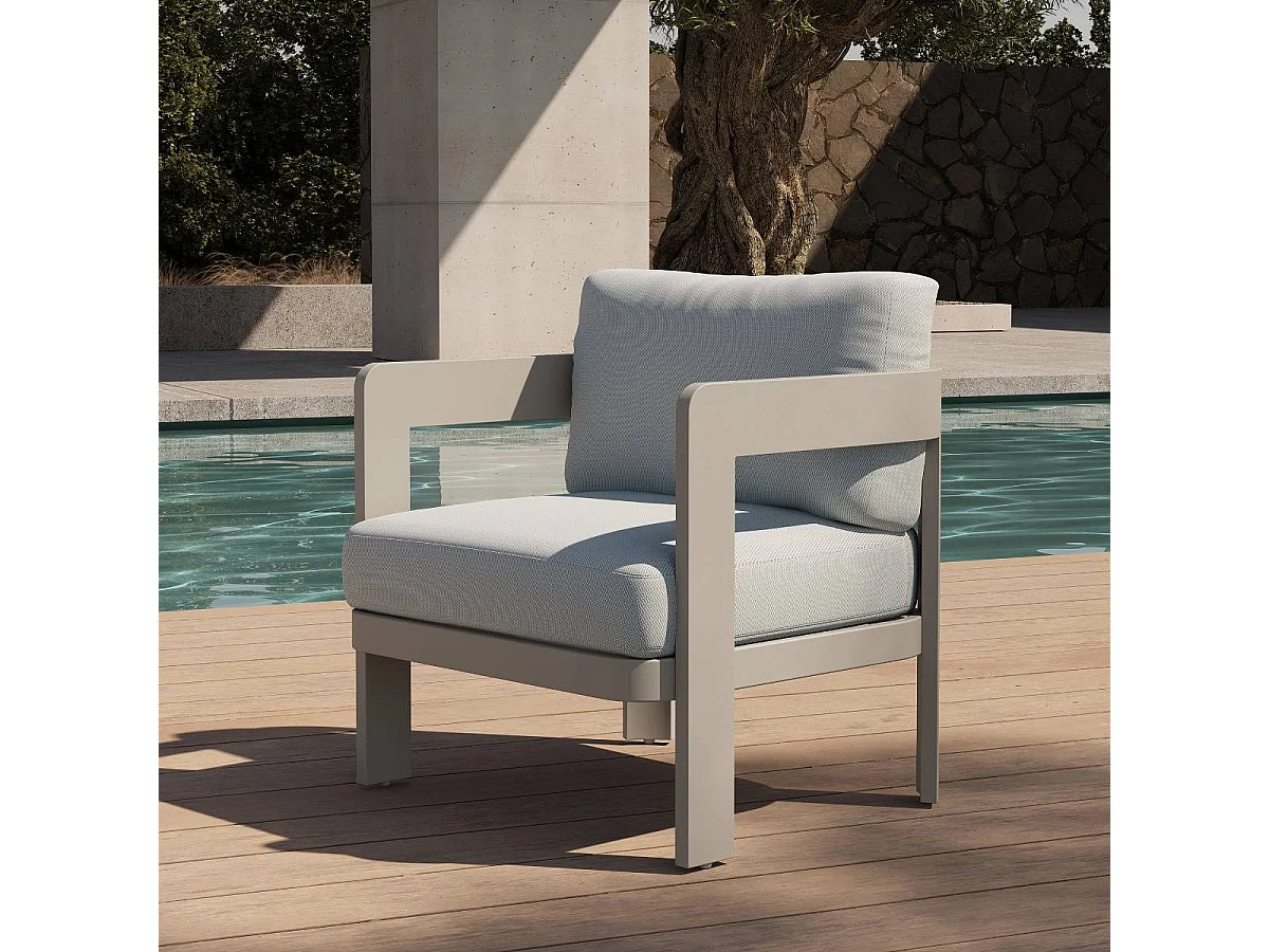 Salon de jardin en aluminium taupe Loréa