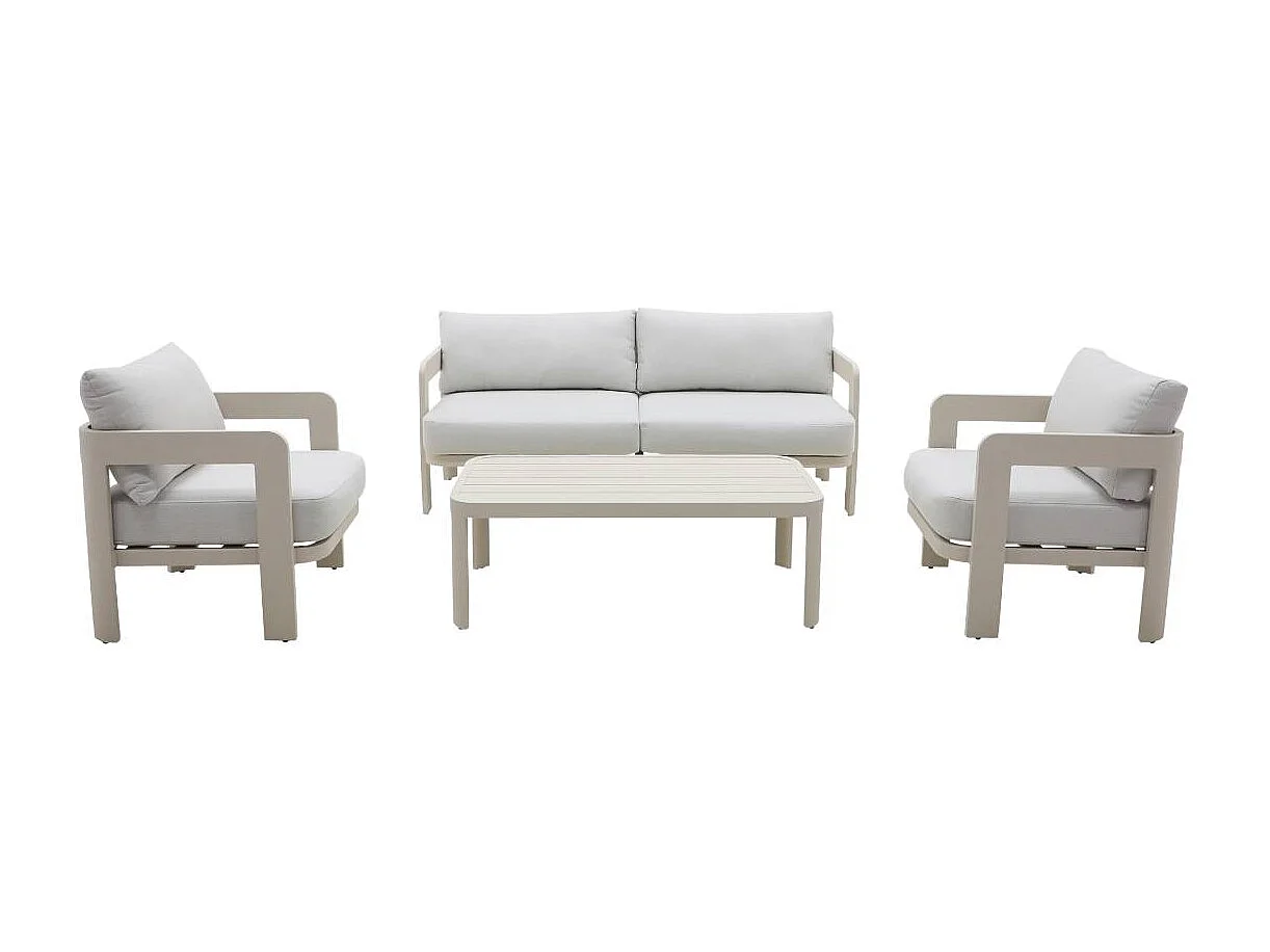 Salon de jardin en aluminium taupe Loréa