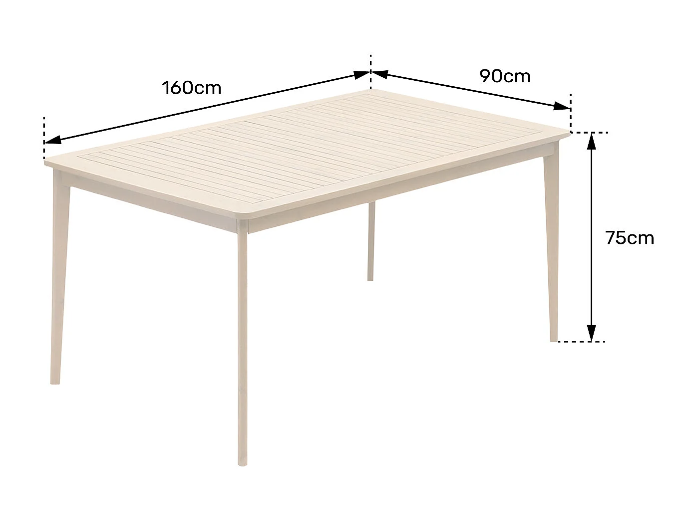 Rechteckiger Tisch 160cm aus Akazienholz SIMILAN