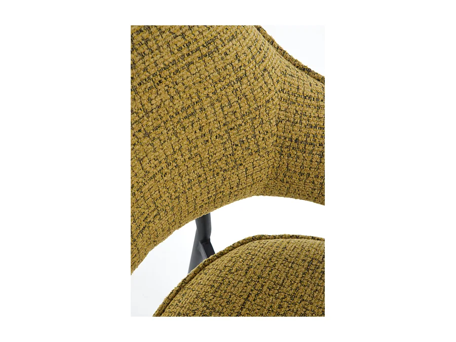 Pack 4 sillones tapizados chenilla jaspeado mostaza