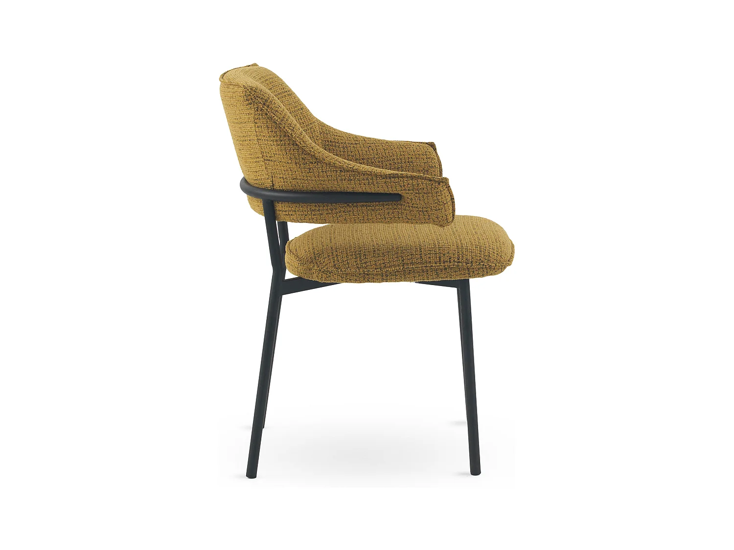 Pack 4 sillones tapizados chenilla jaspeado mostaza