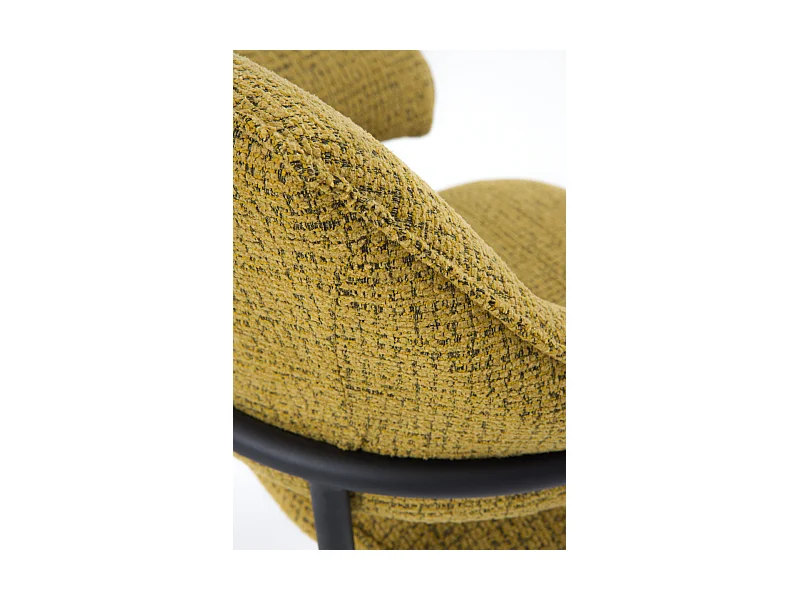 Pack 4 sillones tapizados chenilla jaspeado mostaza