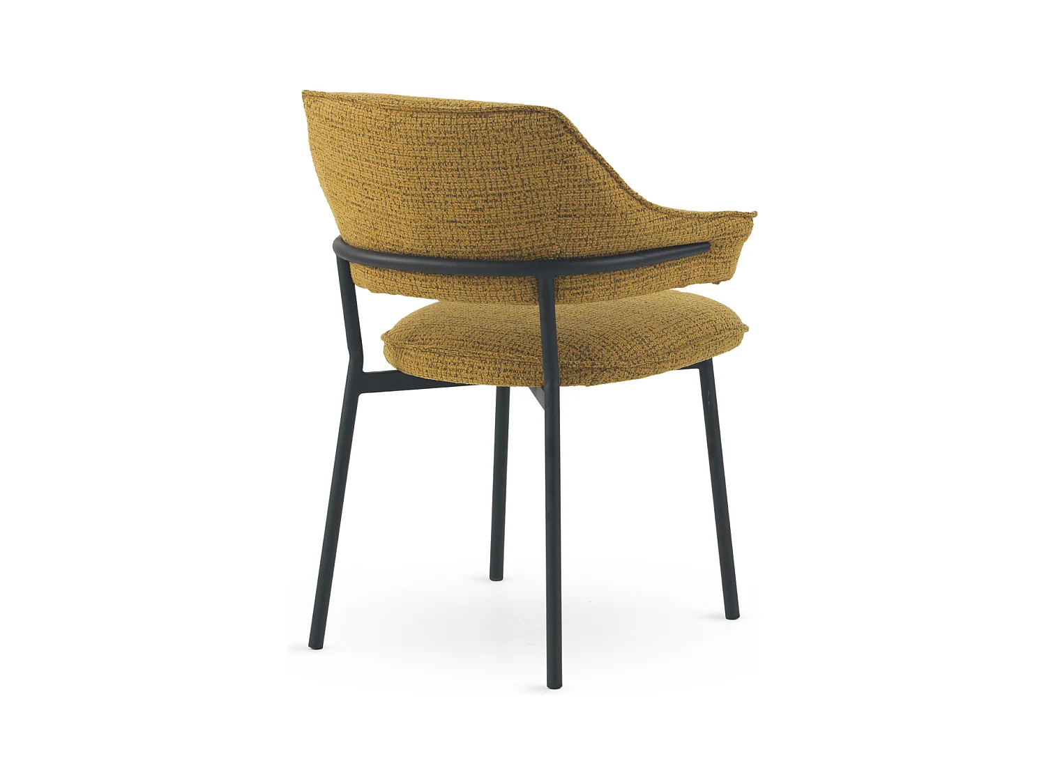 Pack 4 sillones tapizados chenilla jaspeado mostaza