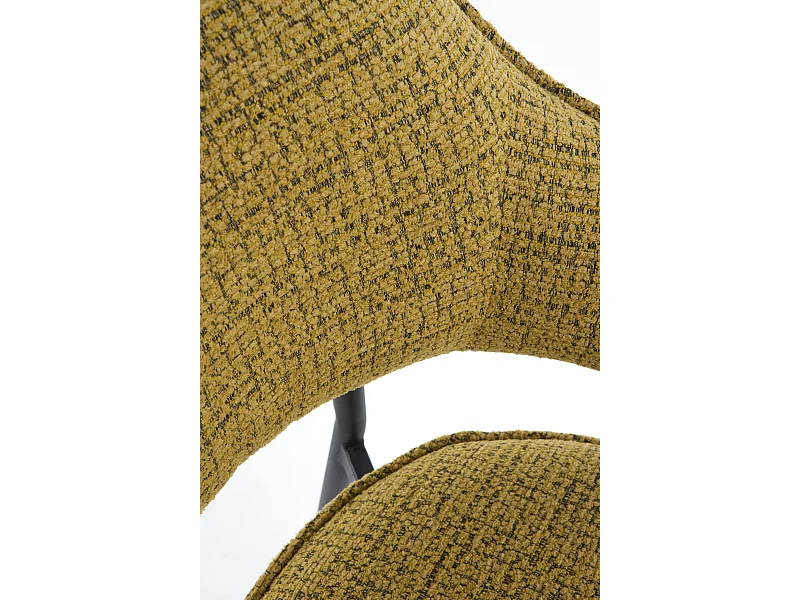 Lot de 4 fauteuils en chenille moutarde chiné