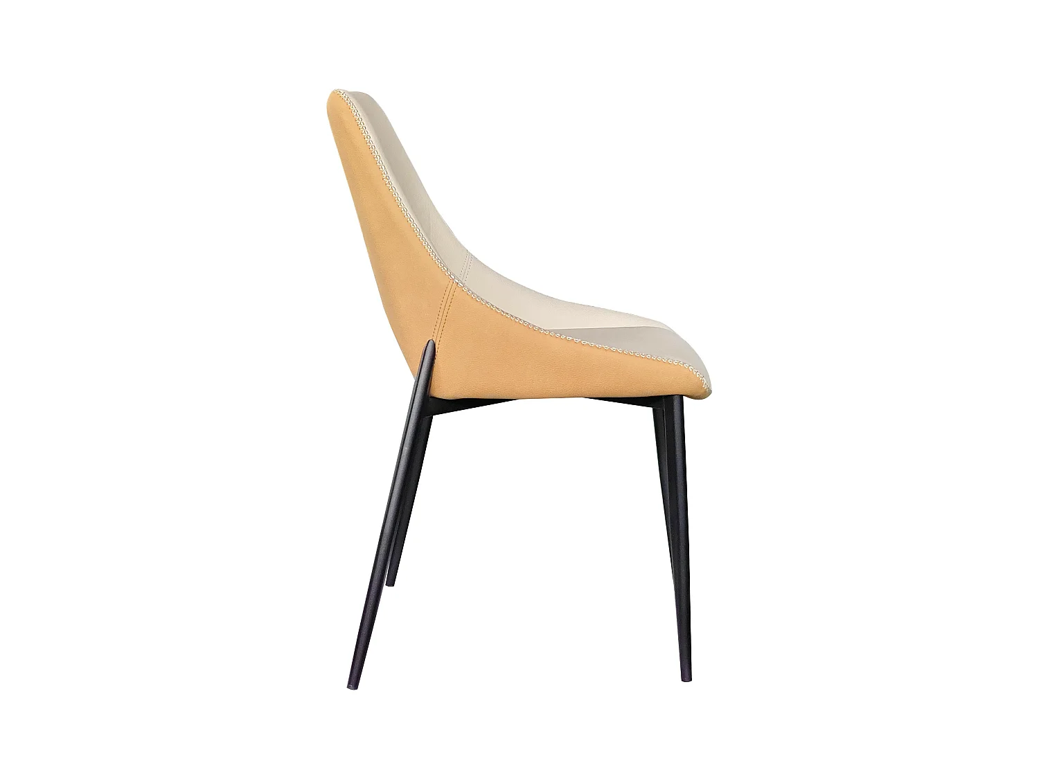 4-er Set Polsterstühle zweifarbig beige/senf