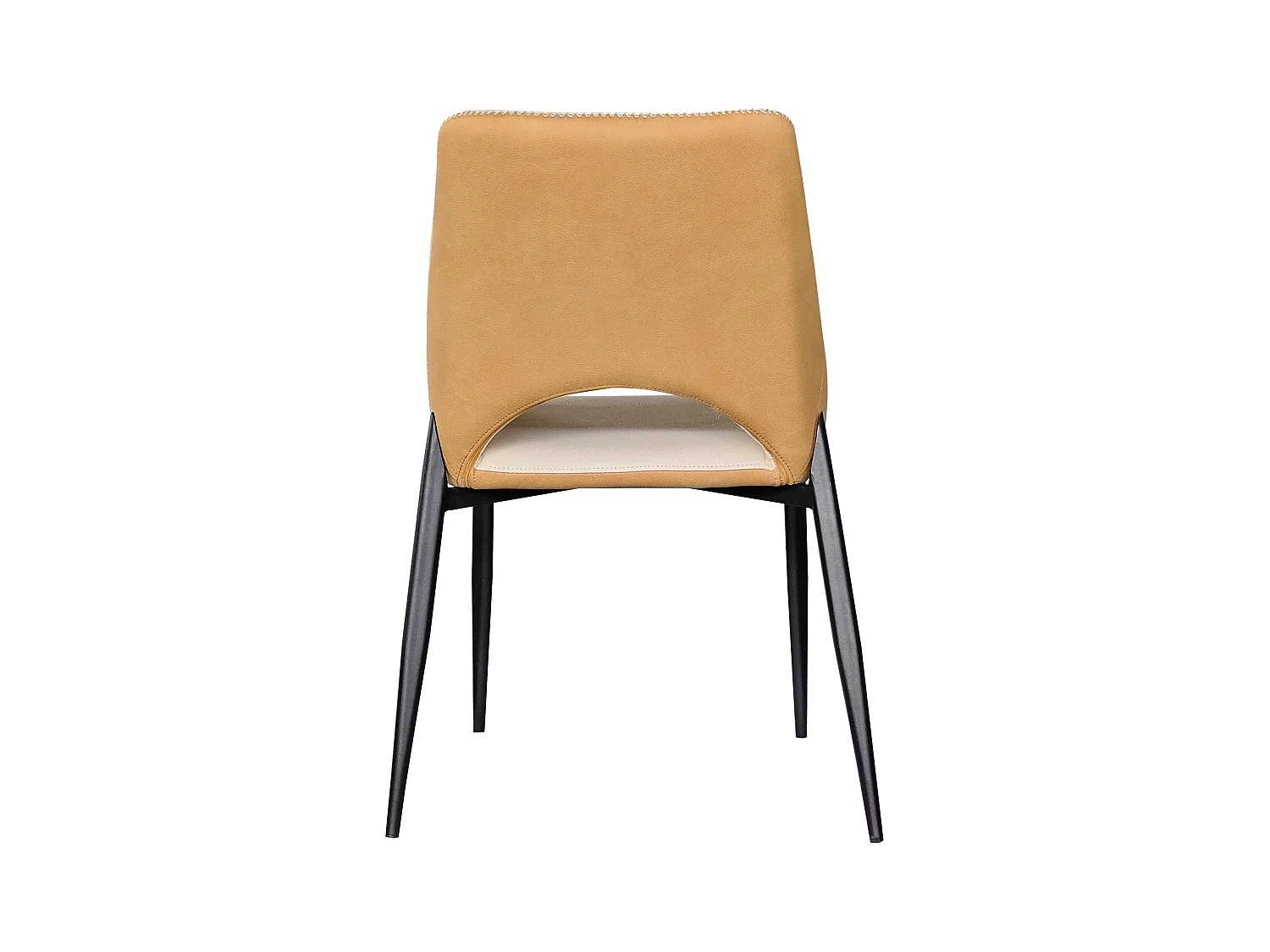 4-er Set Polsterstühle zweifarbig beige/senf