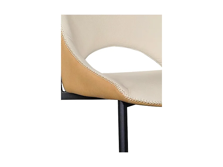 4-er Set Polsterstühle zweifarbig beige/senf