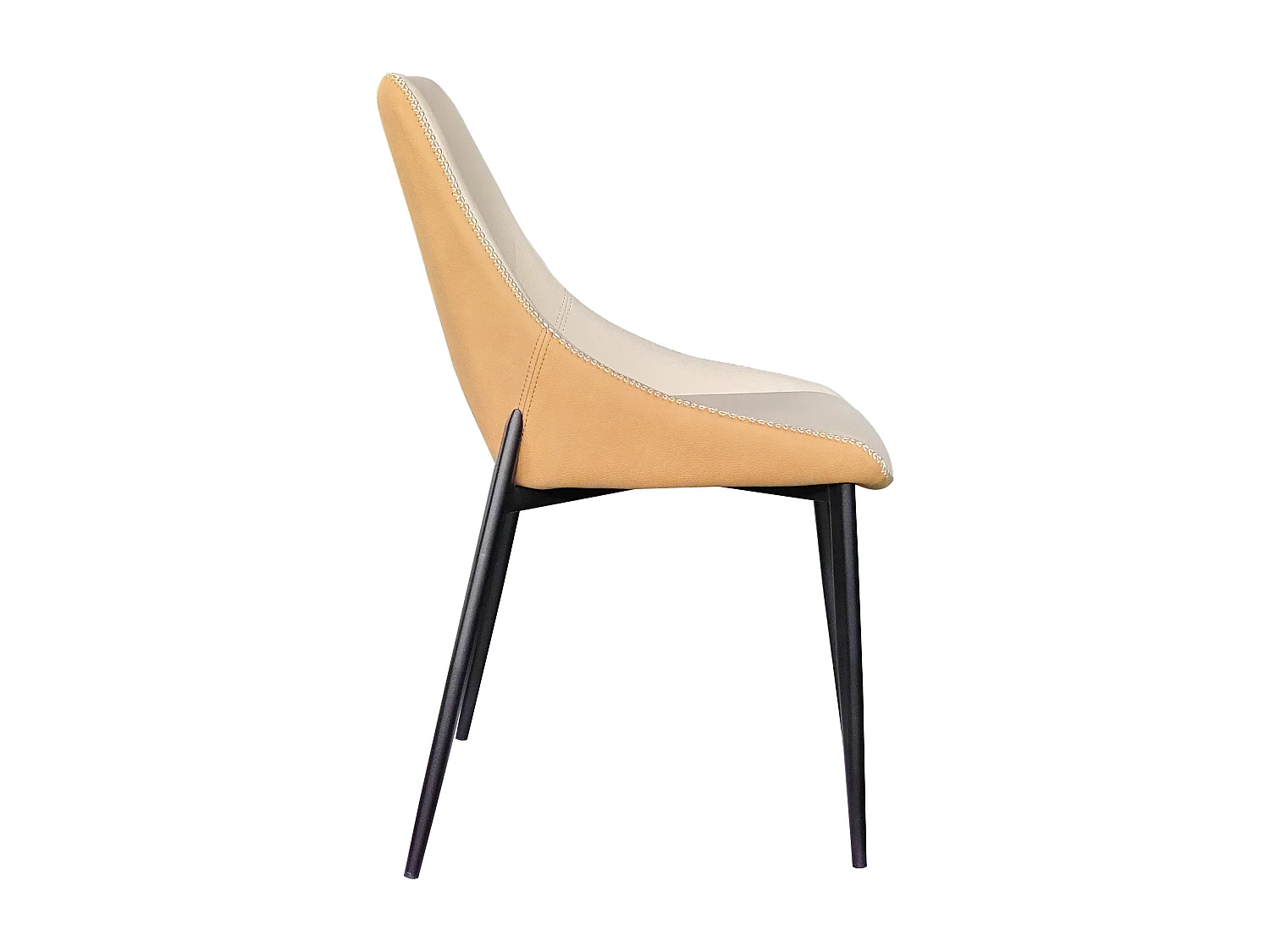 Pack 4 sillas tapizadas bicolor beig/mostaza