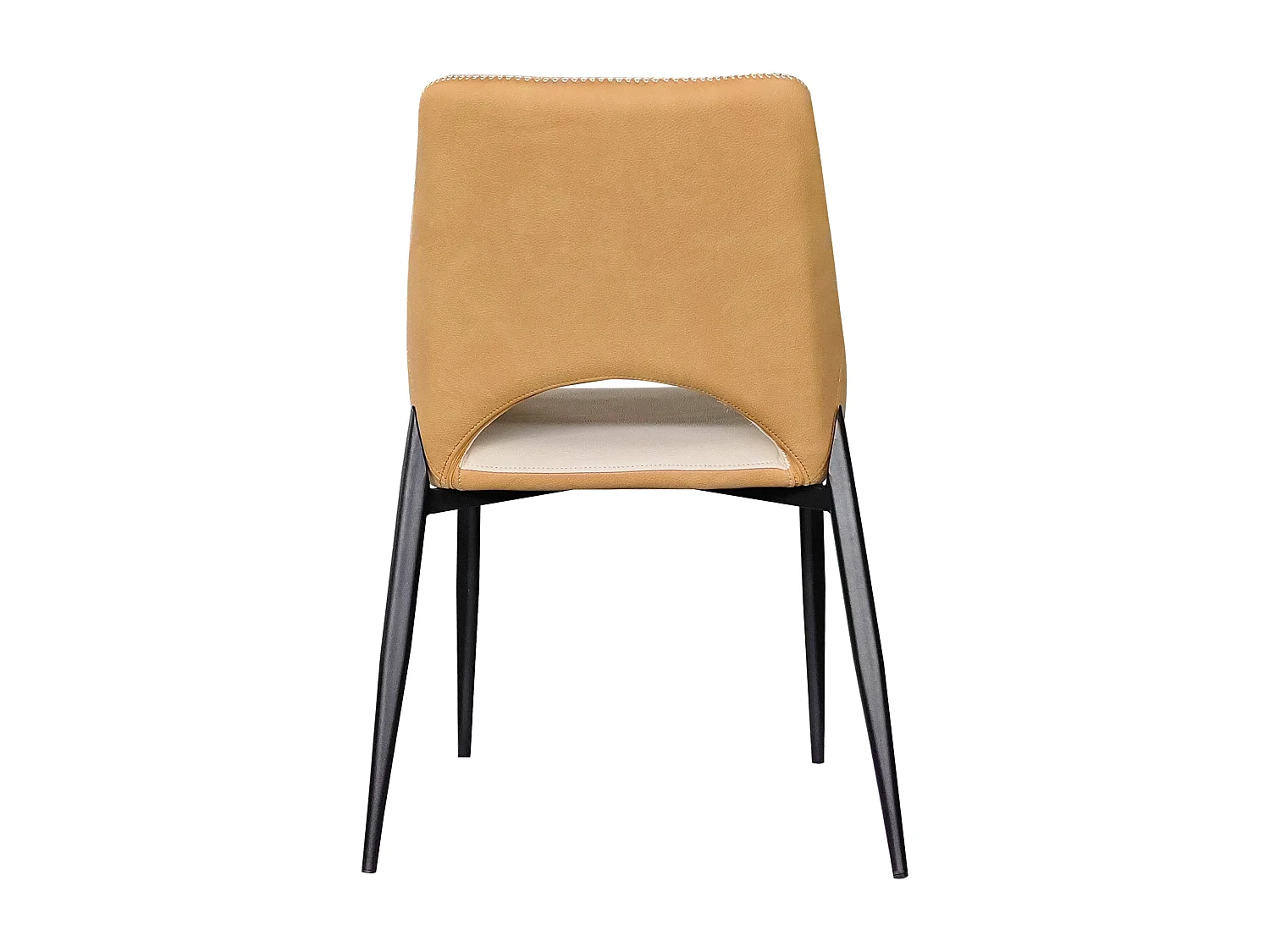 Pack 4 sillas tapizadas bicolor beig/mostaza