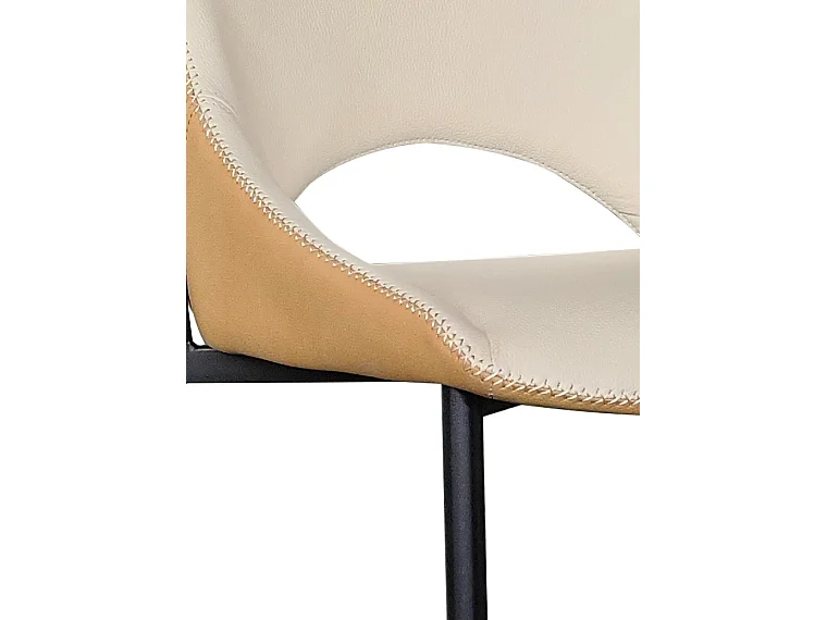 Pack 4 sillas tapizadas bicolor beig/mostaza