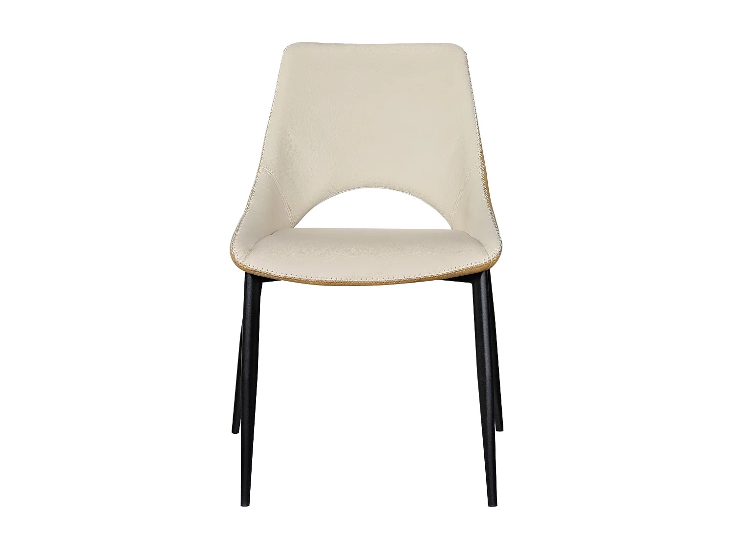 Pacote de 4 cadeiras estofadas bege/mostarda, bicolor