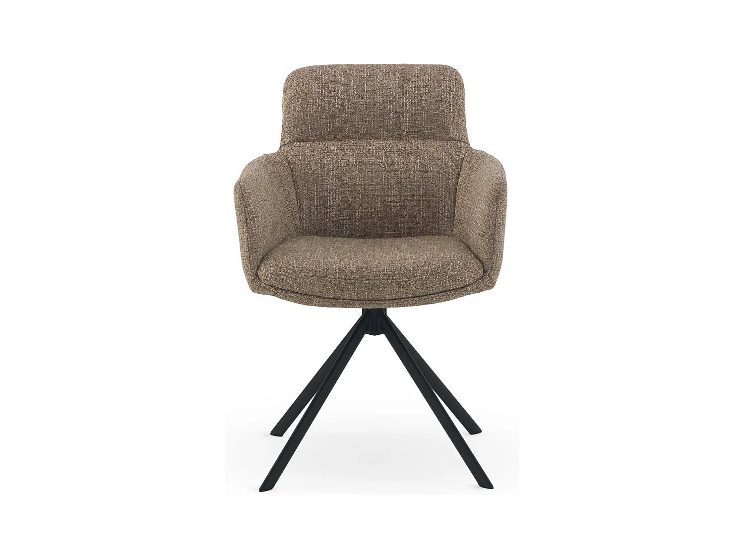 4er-Set Polstersessel Tweed braun meliert