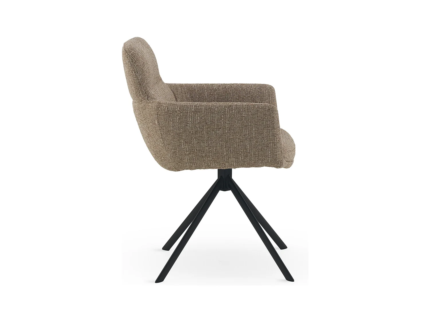 4er-Set Polstersessel Tweed braun meliert