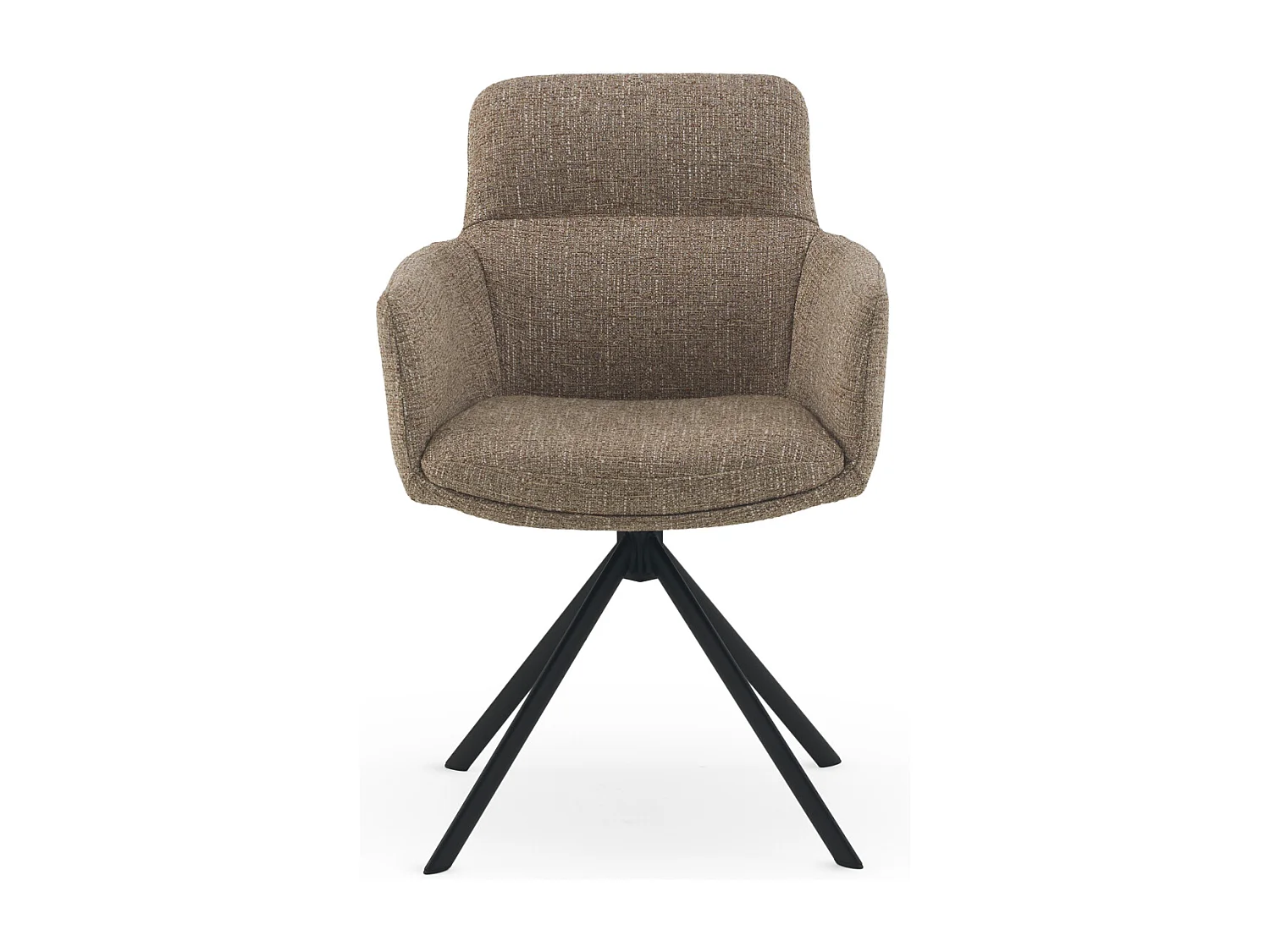 Lot de 4 fauteuils en tweed marron chiné