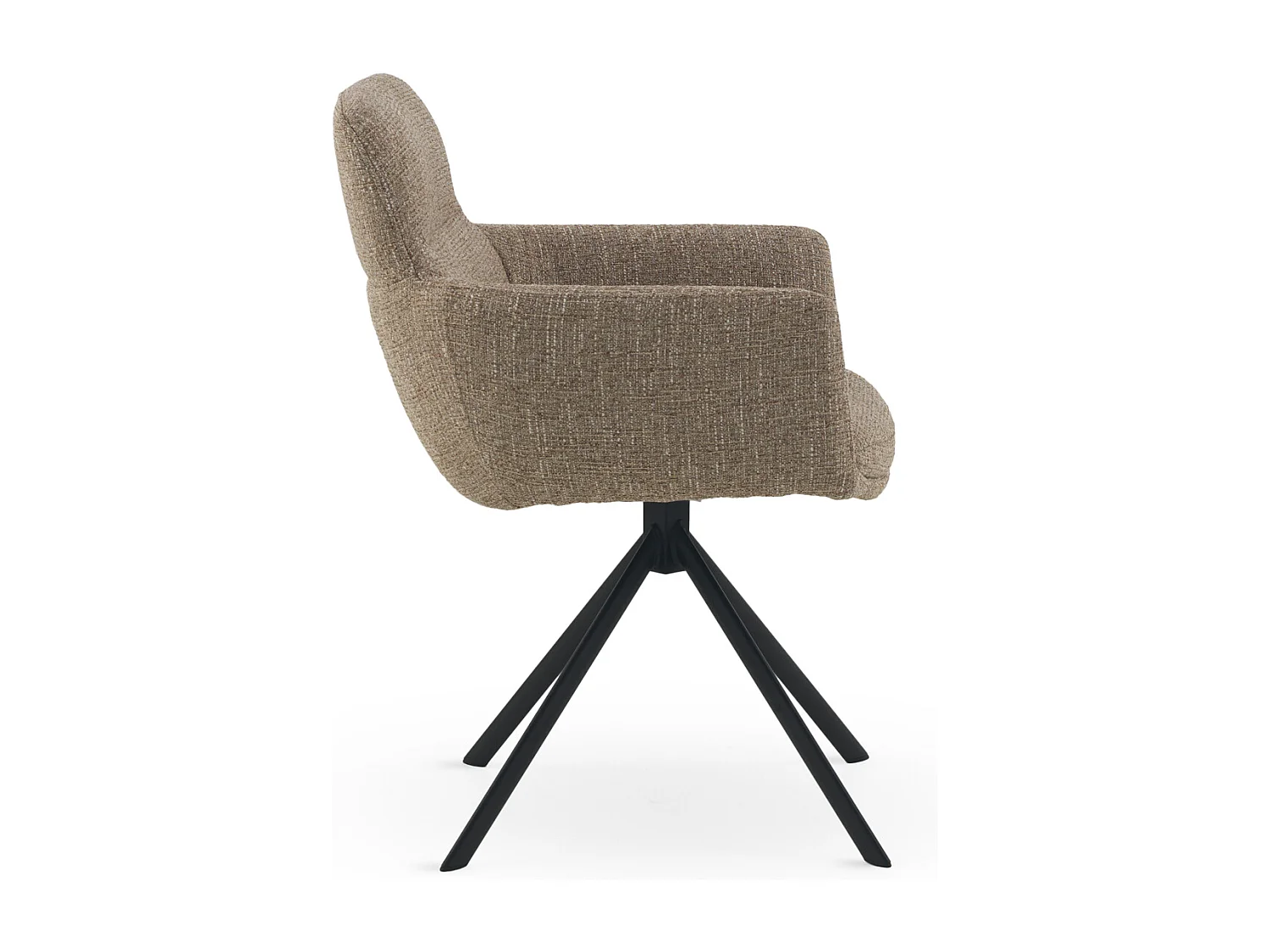 Lot de 4 fauteuils en tweed marron chiné