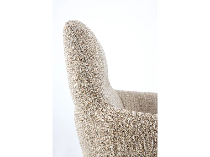 Lot de 4 fauteuils en tweed marron chiné