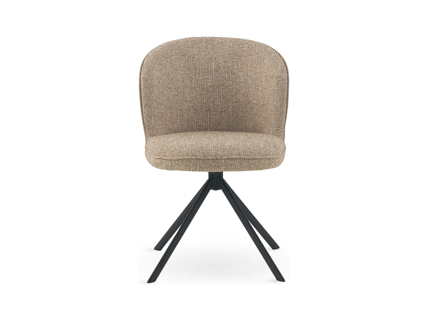 Lot de 4 chaises capitonnées en tweed chiné marron