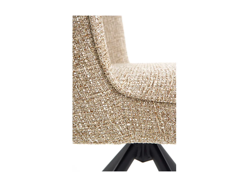 Lot de 4 chaises capitonnées en tweed chiné marron