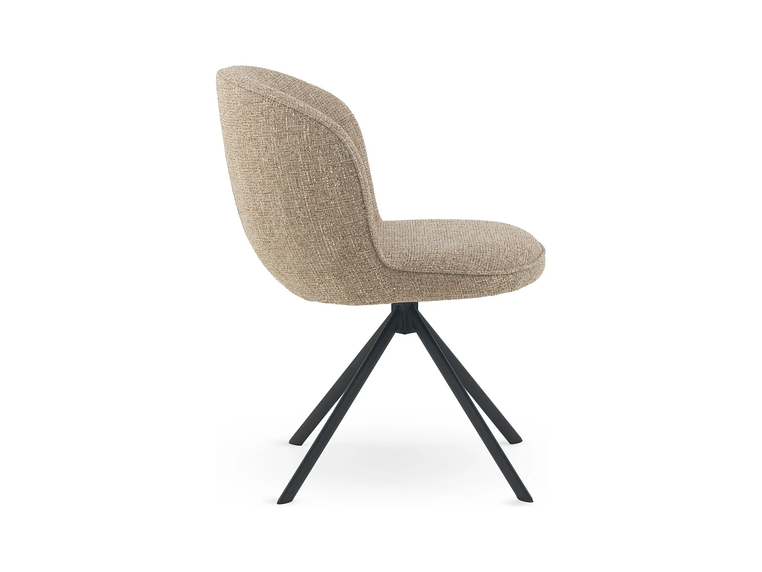 Lot de 4 chaises capitonnées en tweed chiné marron