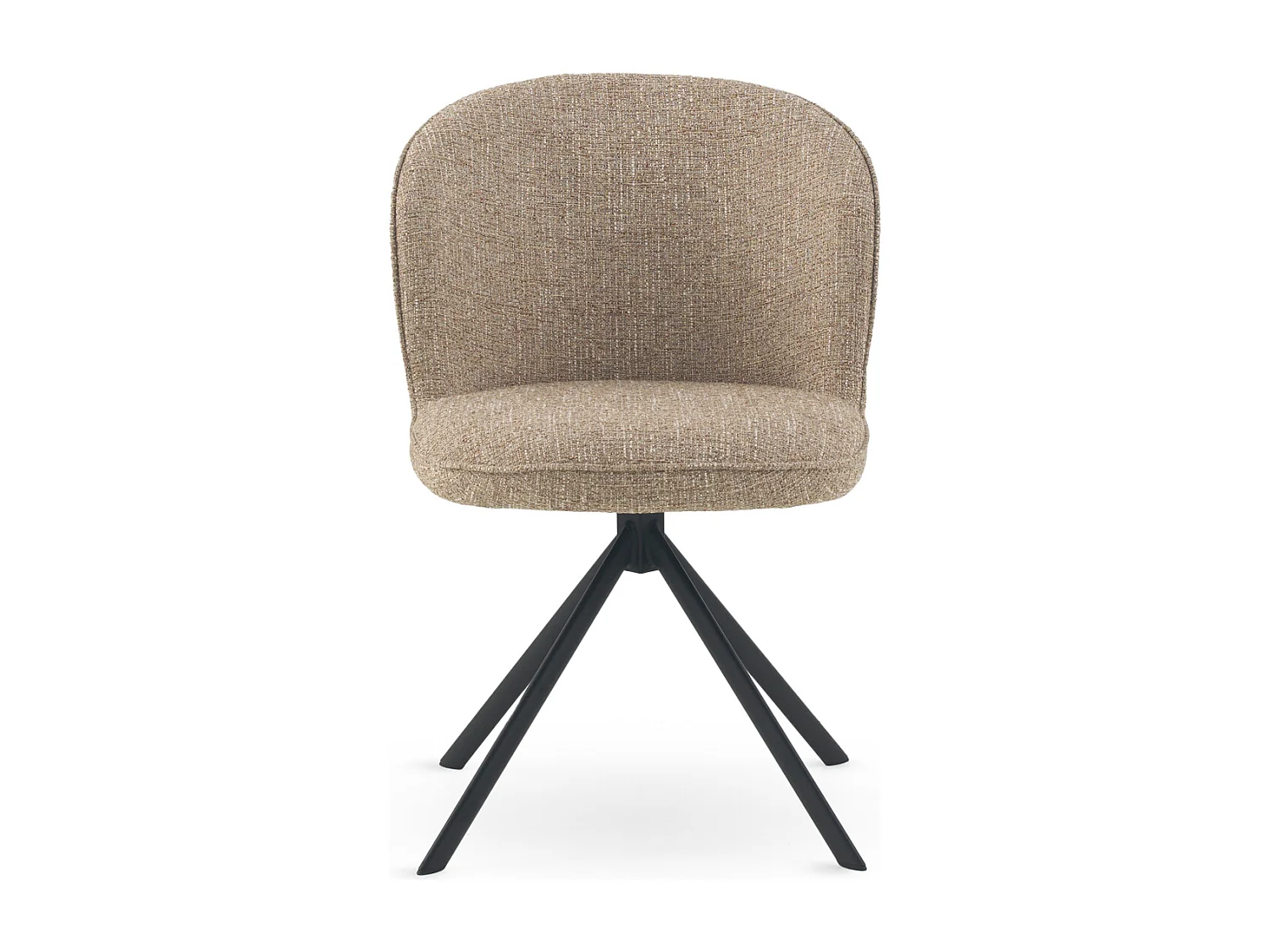 Lot de 4 chaises capitonnées en tweed chiné marron