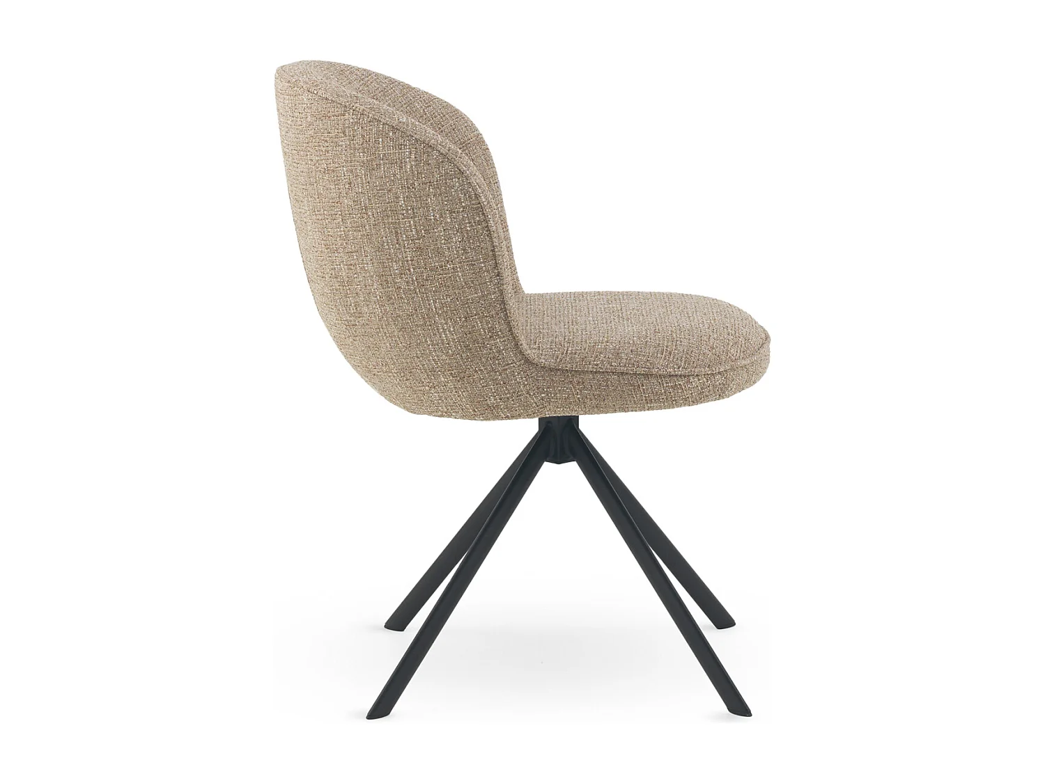 Lot de 4 chaises capitonnées en tweed chiné marron