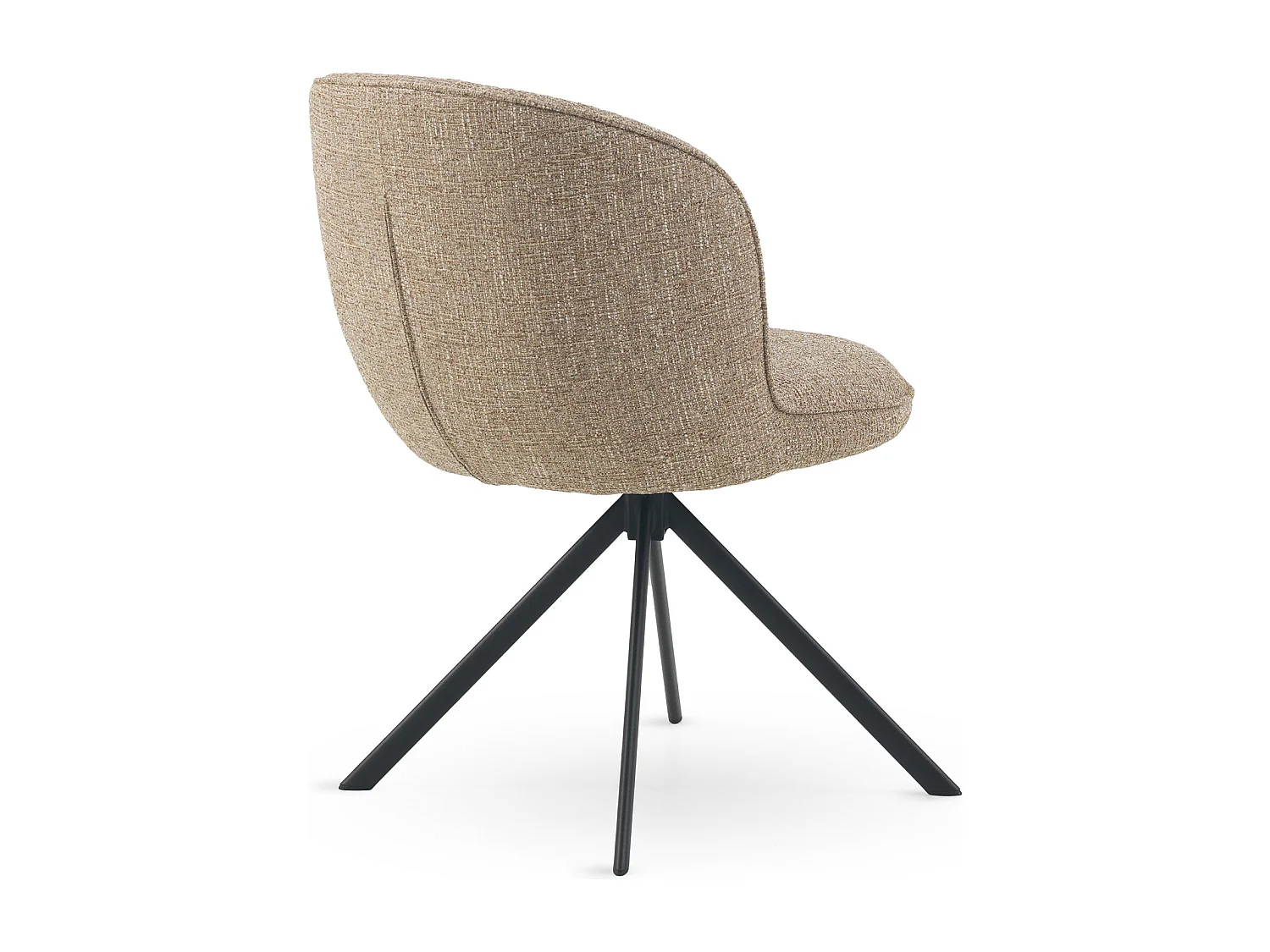 Lot de 4 chaises capitonnées en tweed chiné marron