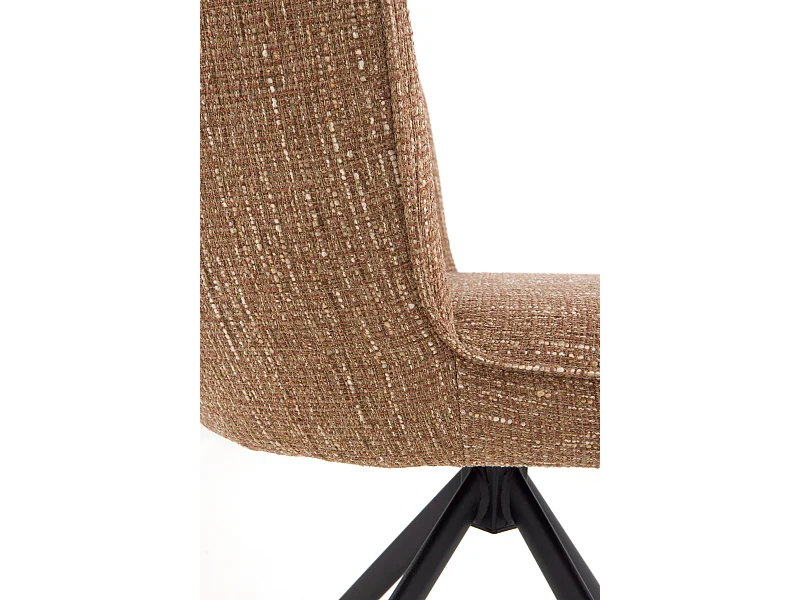 Pacote de 4 cadeiras estofadas em tweed de terracota mosqueado