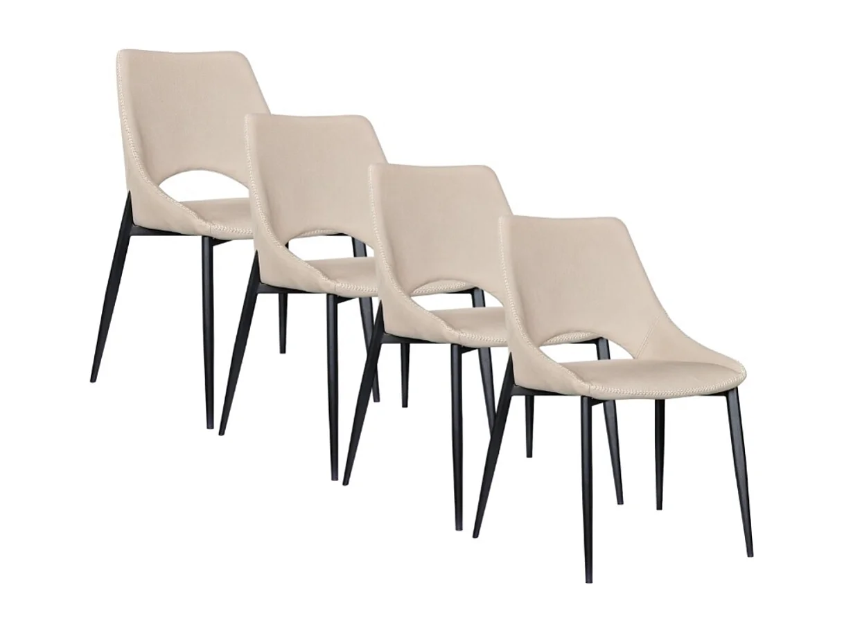 Lot de 4 chaises couleur caramel