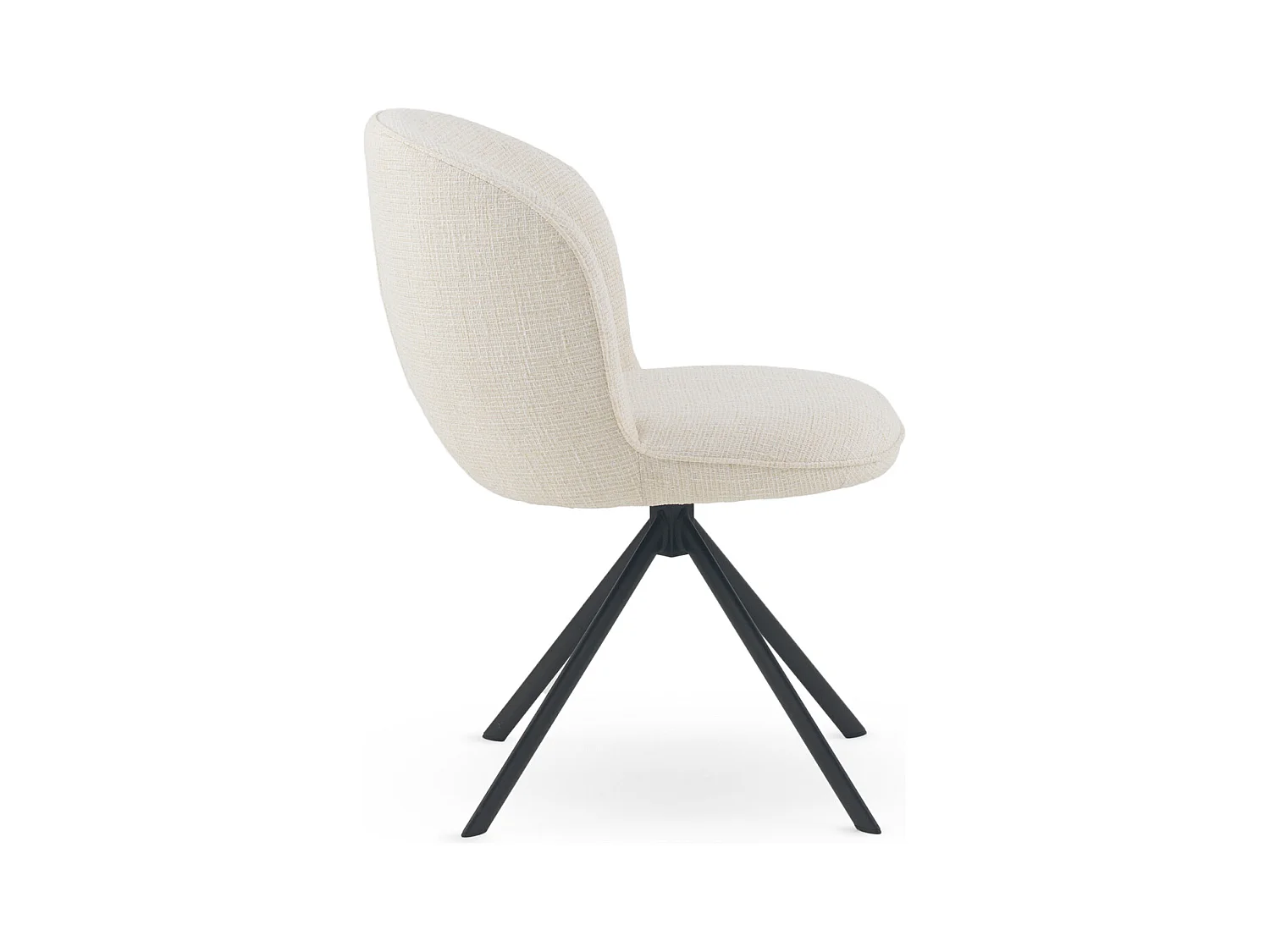 4er-Set Polstersessel Tweed weiß meliert