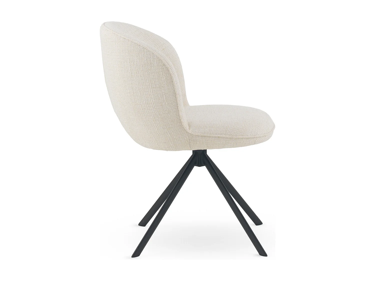 4er-Set Polstersessel Tweed weiß meliert