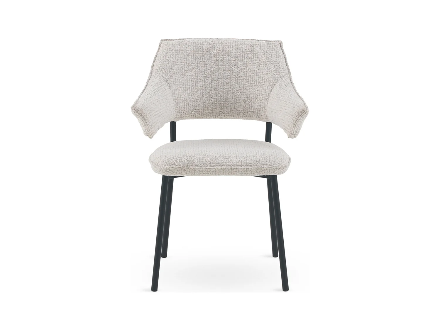 4er-Set Polstersessel Chenille weiß meliert