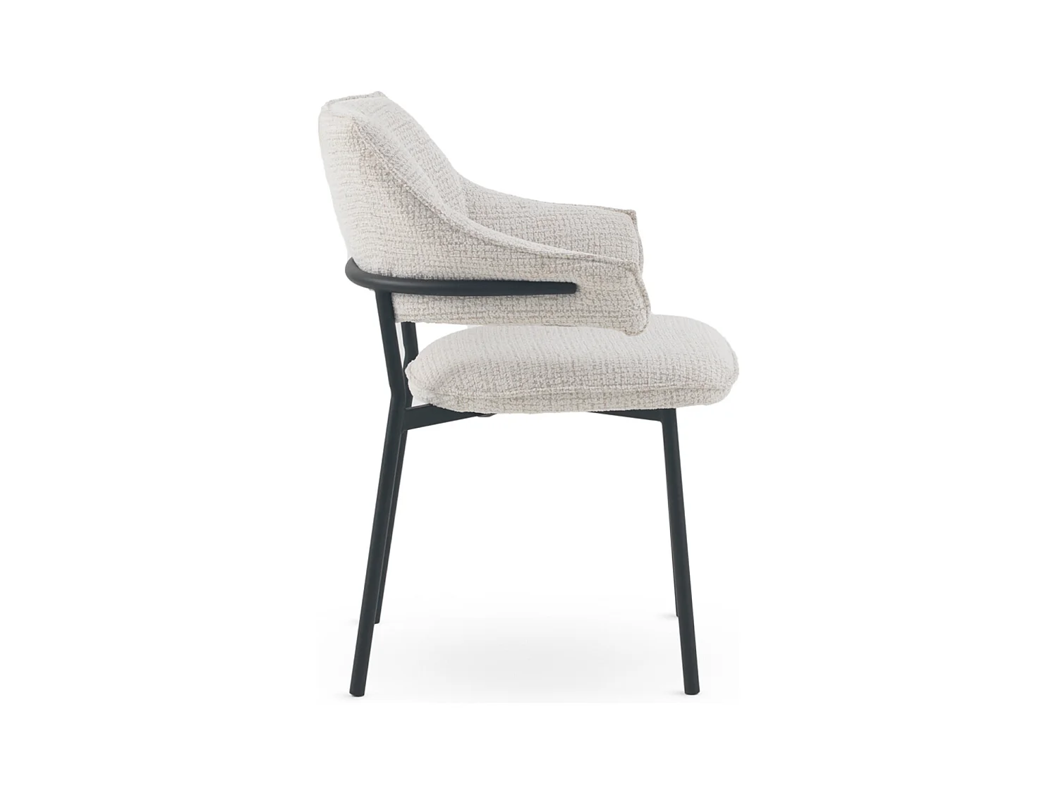 4er-Set Polstersessel Chenille weiß meliert