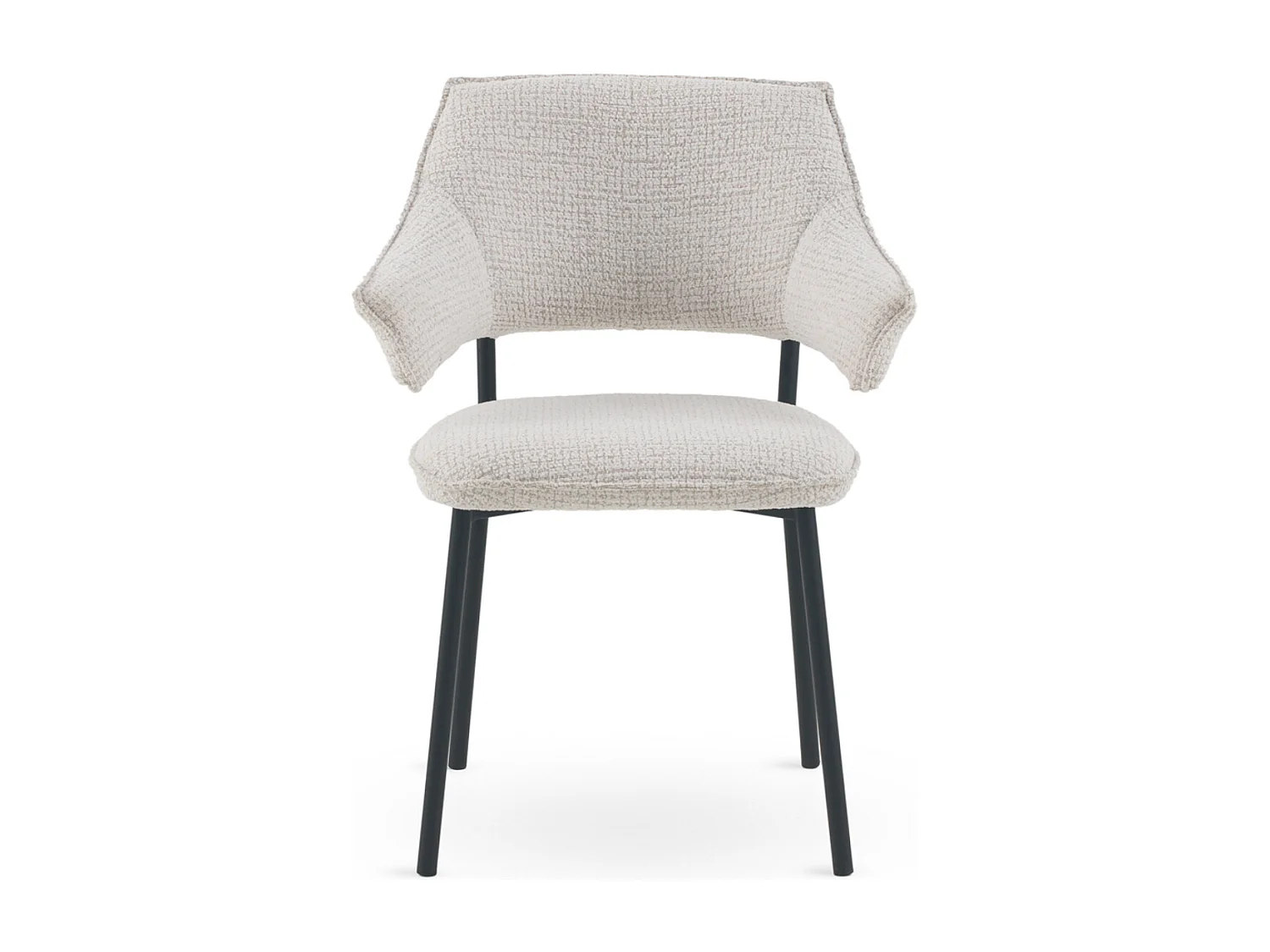 Lot de 4 fauteuils en chenille blanc chiné