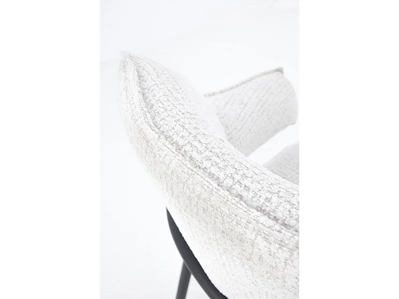 Lot de 4 fauteuils en chenille blanc chiné