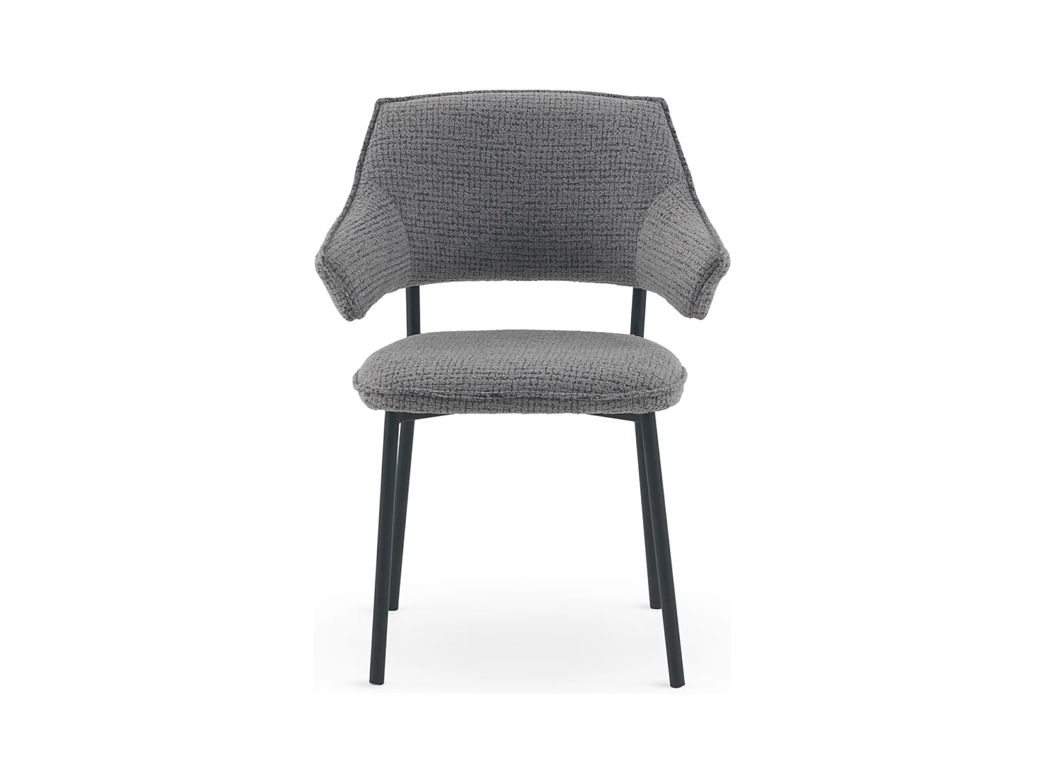 Lot de 4 fauteuils en chenille gris anthracite