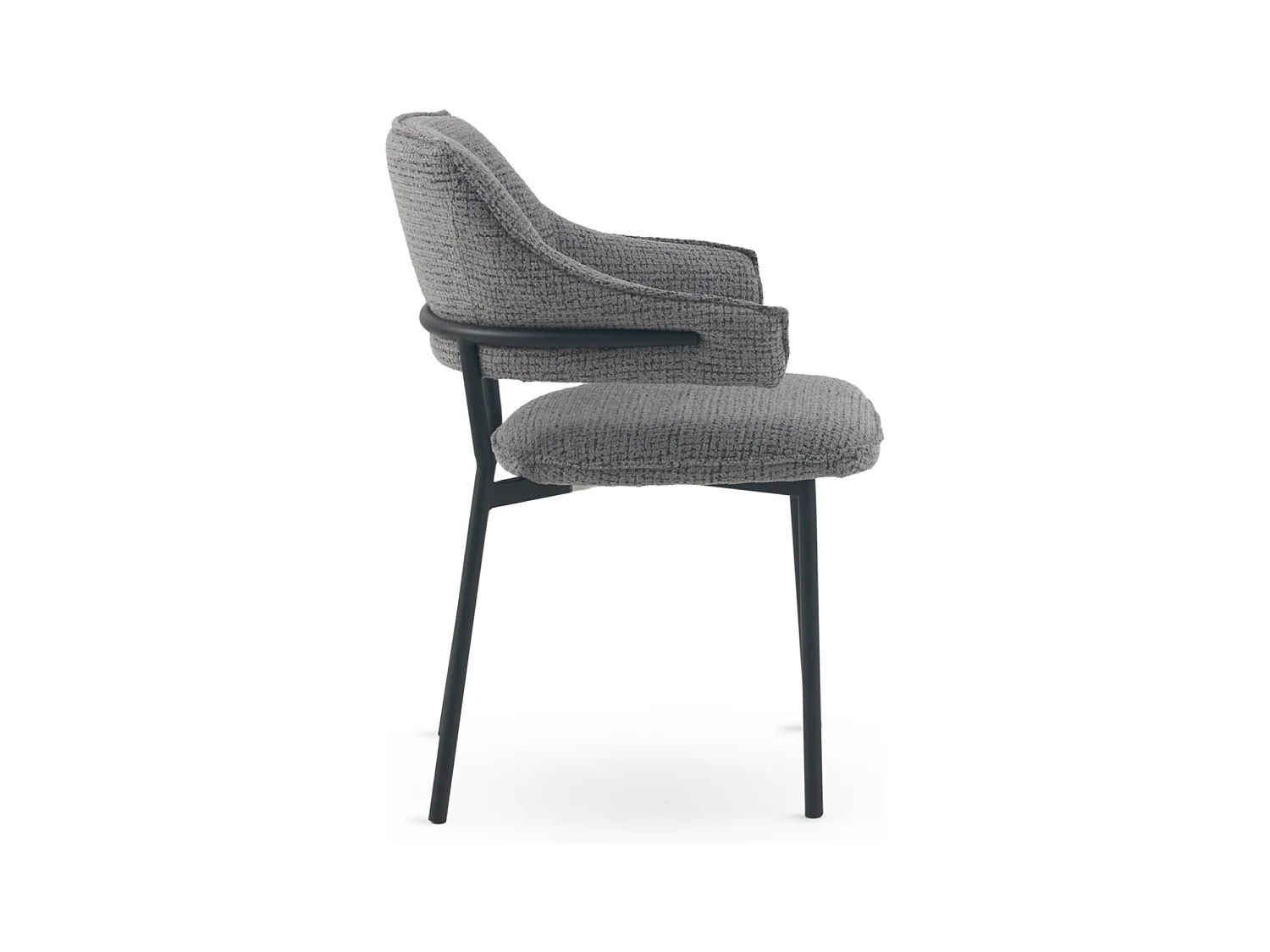 Lot de 4 fauteuils en chenille gris anthracite