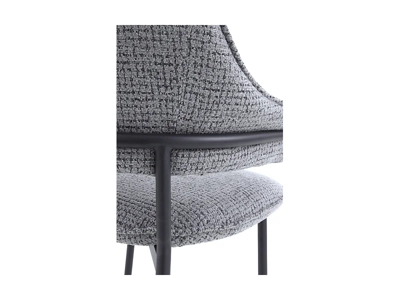 Lot de 4 fauteuils en chenille gris anthracite