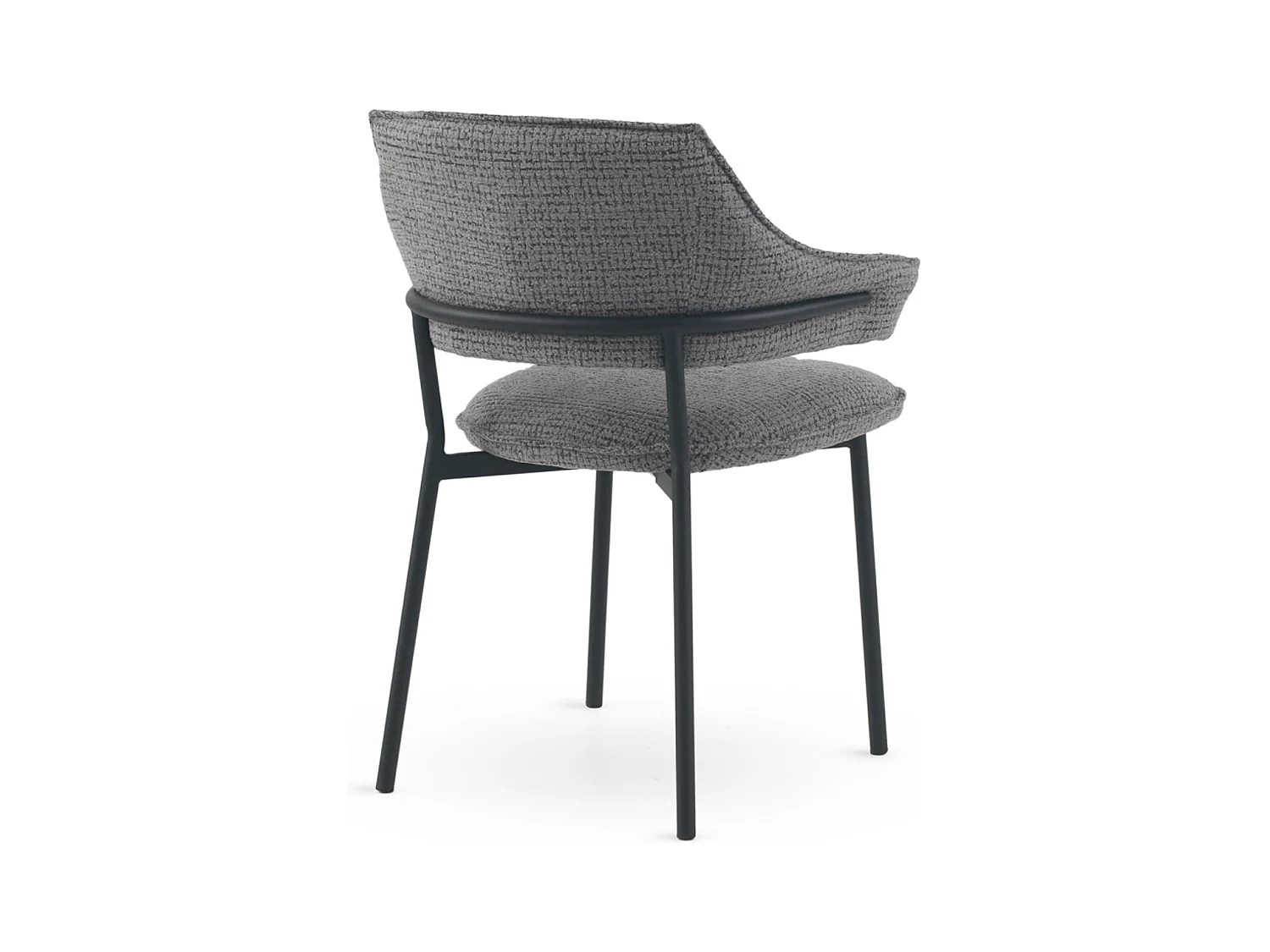 Lot de 4 fauteuils en chenille gris anthracite