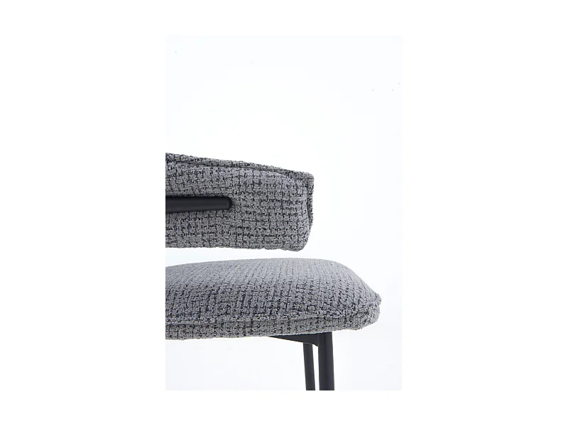 Lot de 4 fauteuils en chenille gris anthracite